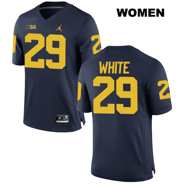 Women's NCAA Michigan Wolverines Brendan White #29 Navy Jordan Brand Authentic Stitched Football College Jersey BX25V48NI